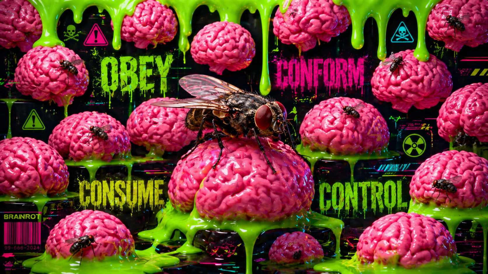 Brain Rot Reels corrupted brain broadcast artwork